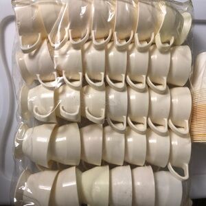 Vintage plastic Cozy cups with paper inserts